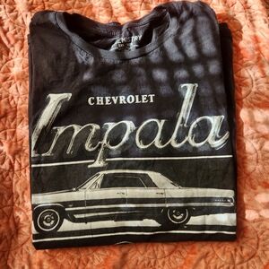 Black vintage Chevrolet Impala oversized graphic tee